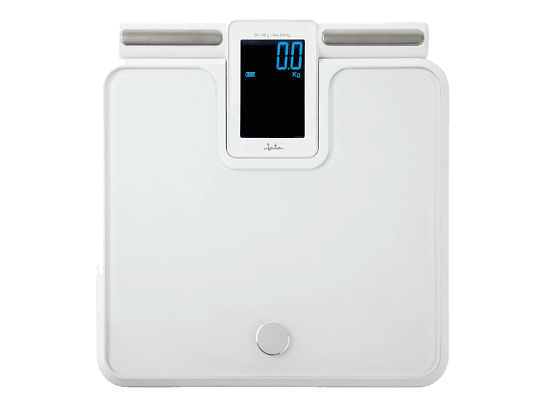 Báscula analizador de fitness - Jata HBAS2501, Peso máx. 180 kg, Pantalla LCD, 8 Sensores Alta Precisión, Memoria para Personas, Blanco