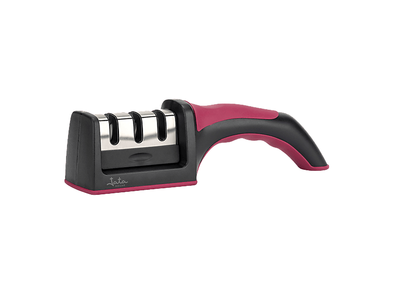 Afilador - Jata HACC4541, Mango Antideslizante, Apto para Cuchillos de Todos los Tamaños, Negro/Rojo
