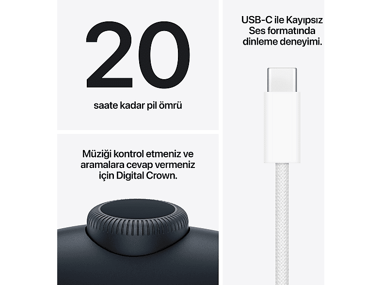 APPLE MHWK4TU/A AirPods Max 2 Bluetooth Kulak Üstü Kulaklık Gece