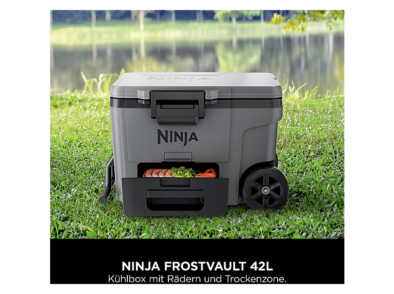 Ninja FB245EUGY FrostVault Kühlbox mit Rädern und Trockenzone (42 l, Grau) — Foto 3 von 5