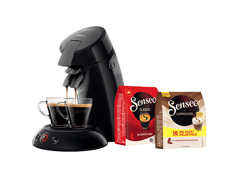 PHILIPS SENSEO HD6553/67 Viva Café inclusief 2 pakken koffiepads - Koffiepadmachine - Inhoud watertank: 0,7 l - Zwart