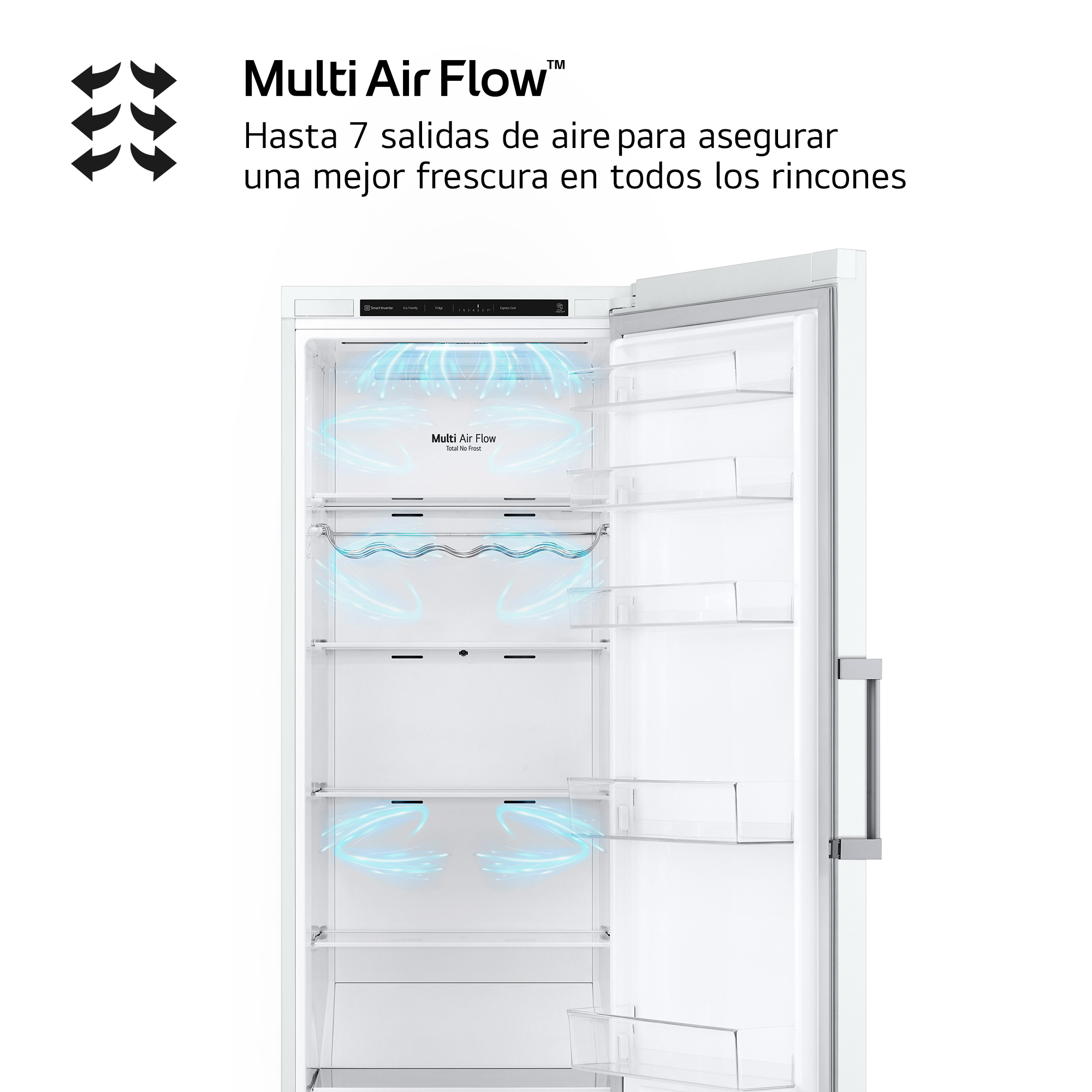 Multi Air Flow™. Hasta 7 salidas de aire para asegurar una mejor frescura en todos los rincones.