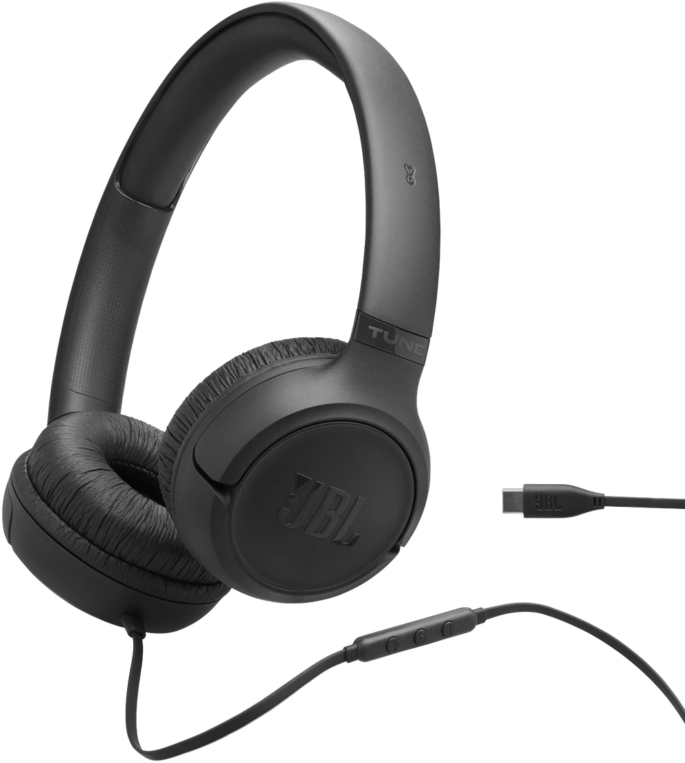 JBL Tune 530 USB-C vezetékes fejhallgató, fekete