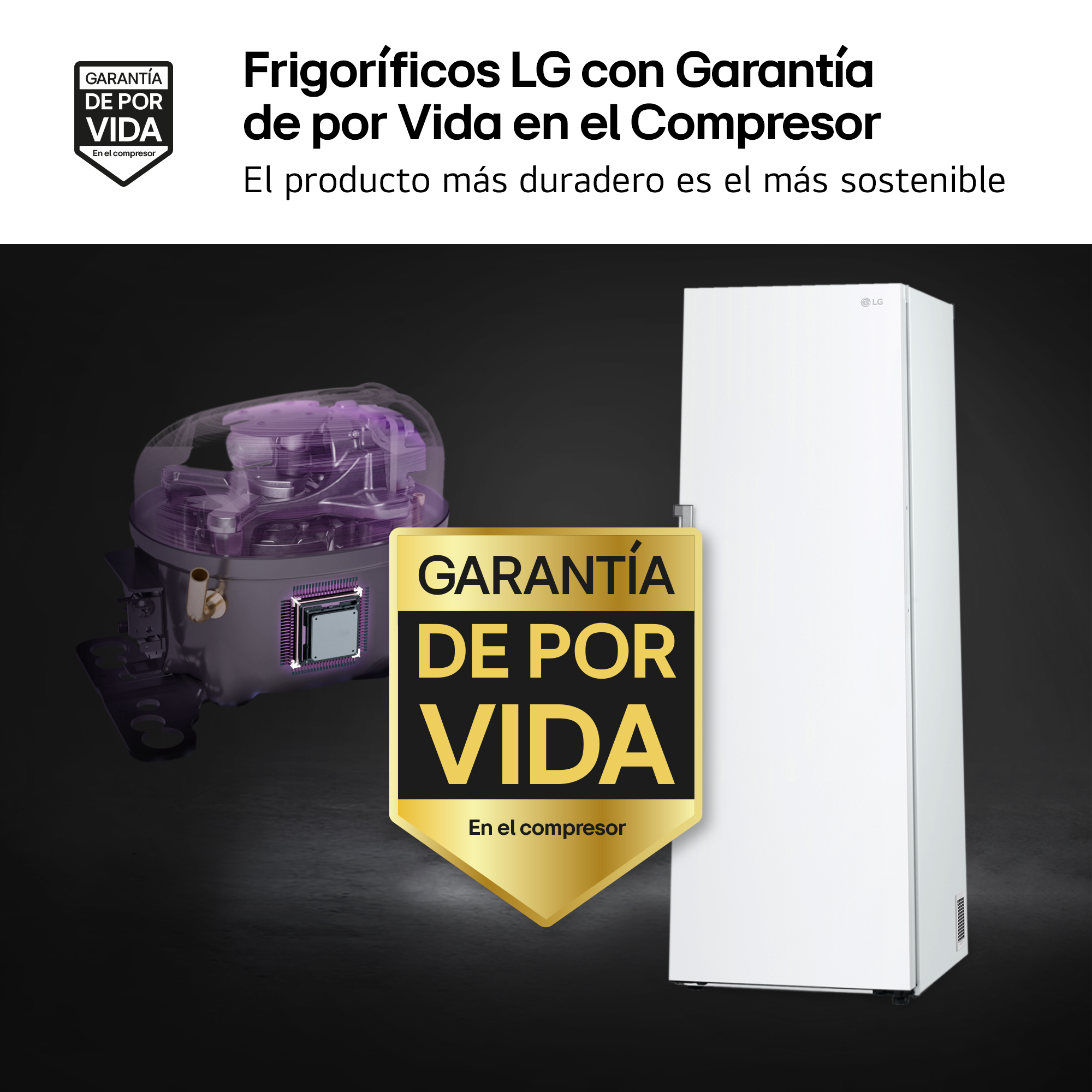 Frigoríficos LG con Garantía de por Vida en el Compresor. El producto más duradero es el más sostenible