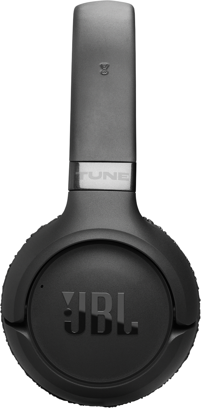 Fekete JBL fejhallgató ezüst "TUNE" felirattal és logóval.