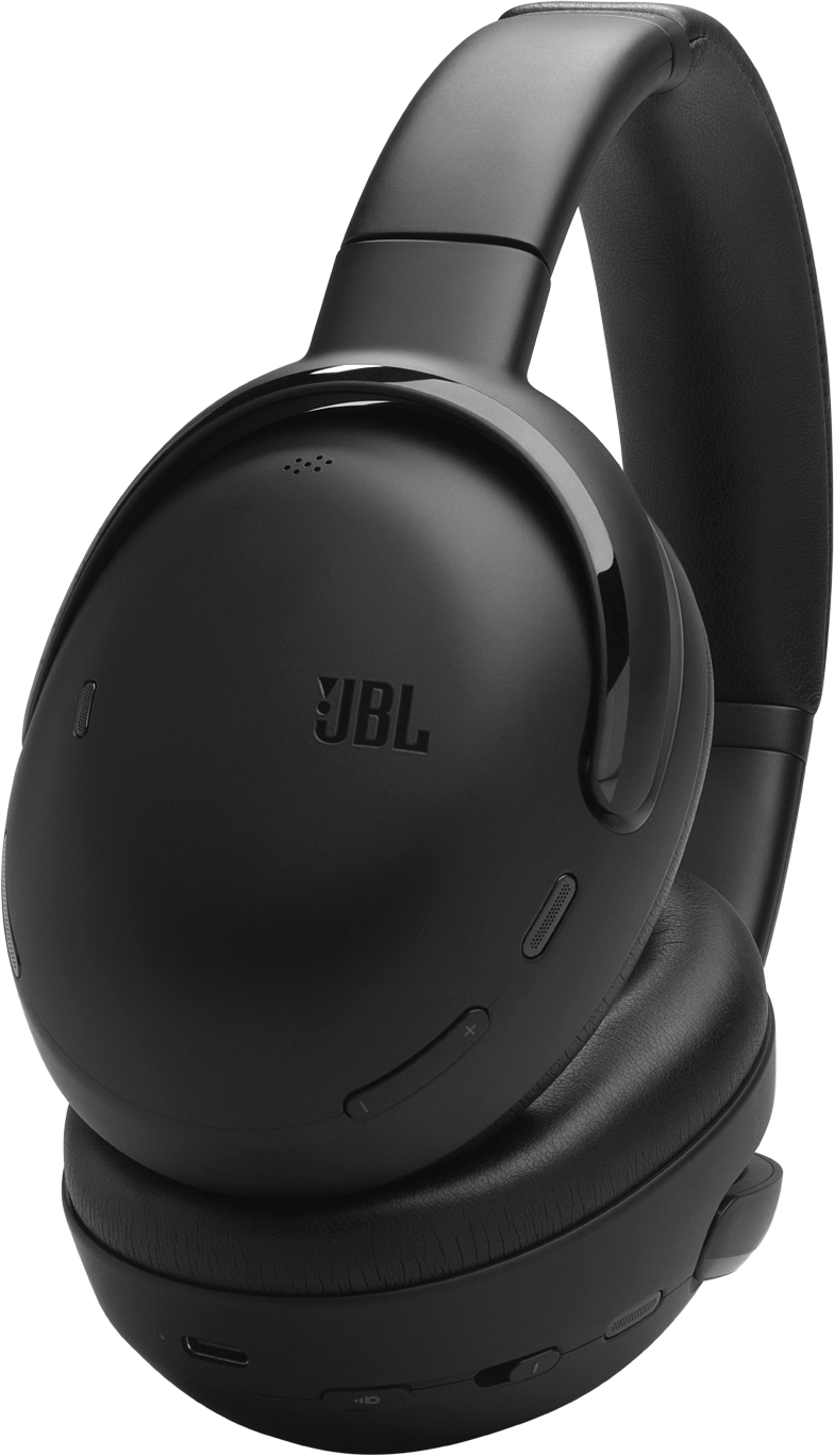 Fekete JBL fejhallgató párnázott fülkagylókkal és fejpánttal.
