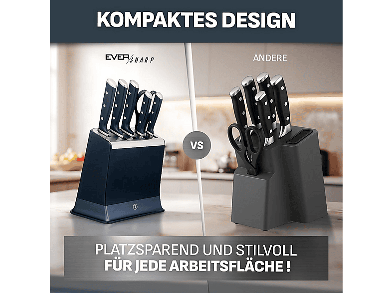 Tefal K297S2 EverSharp Pro Kochmesser 16,5 cm mit selbstschärfendem Messerblock — Foto 2 von 5