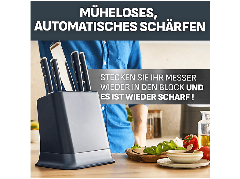 Tefal K297S2 EverSharp Pro Kochmesser 16,5 cm mit selbstschärfendem Messerblock — Foto 5 von 5