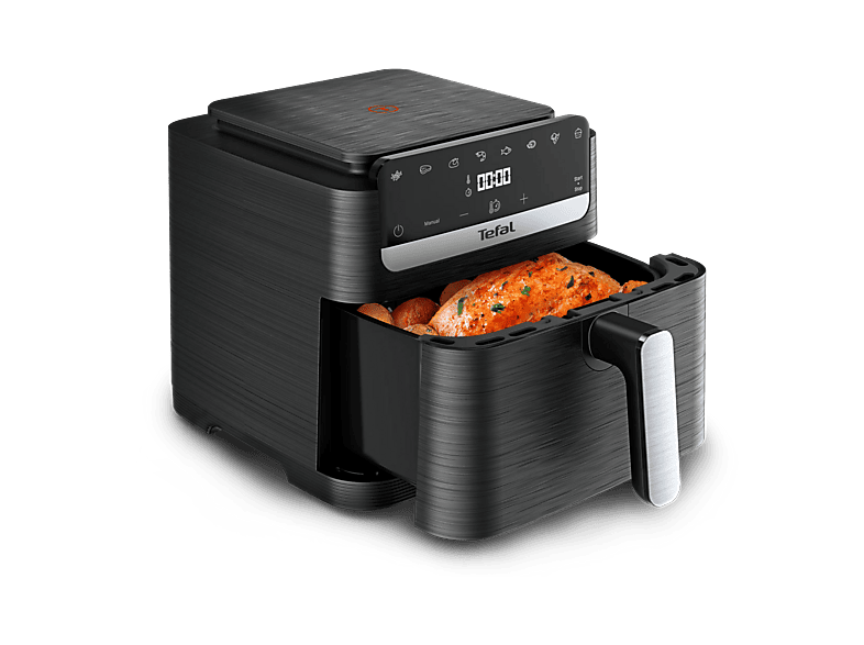 Tefal EY8618 Easy Fry Mega Compact Heißluftfritteuse 7,5 l, Schwarz