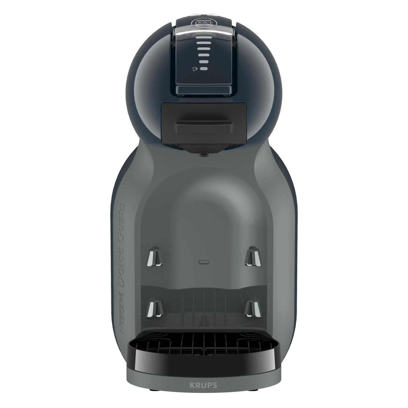 Eine dunkelgraue Kaffeemaschine mit 