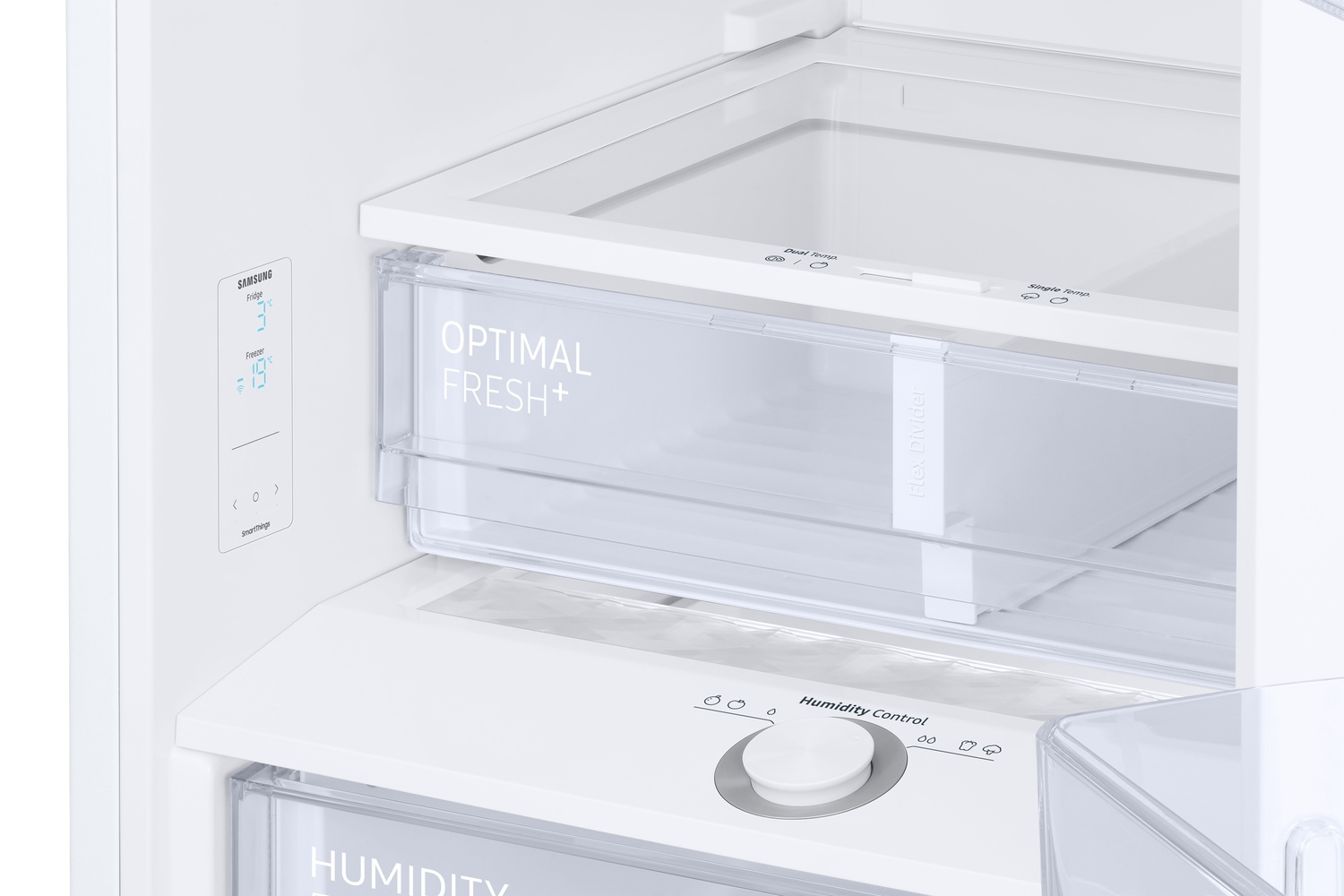 Compartimento de frigorífico con cajón "Optimal Fresh+" y pantalla de temperatura.