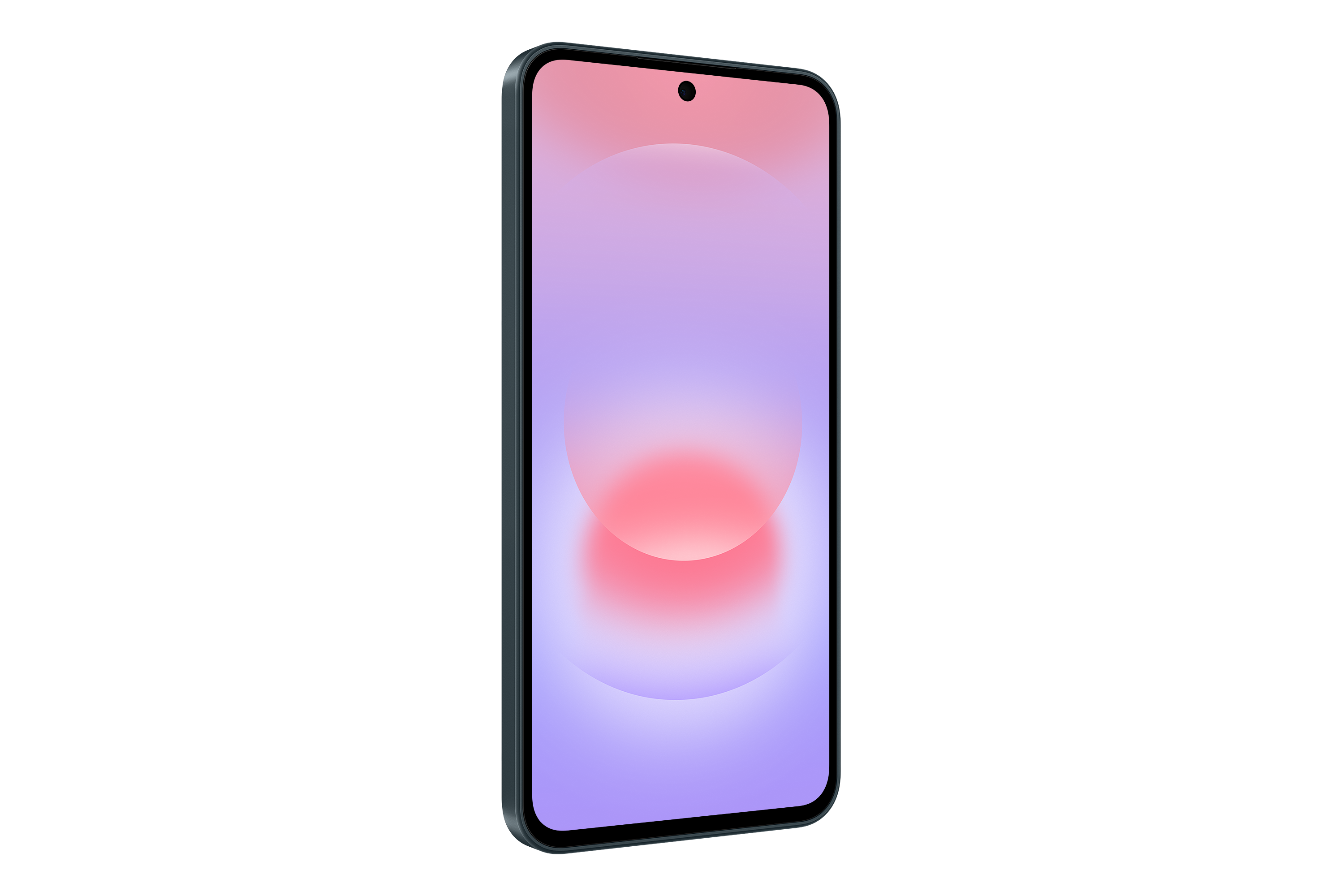 Ein modernes Smartphone mit einem violetten und rosa Farbverlauf Hintergrund.