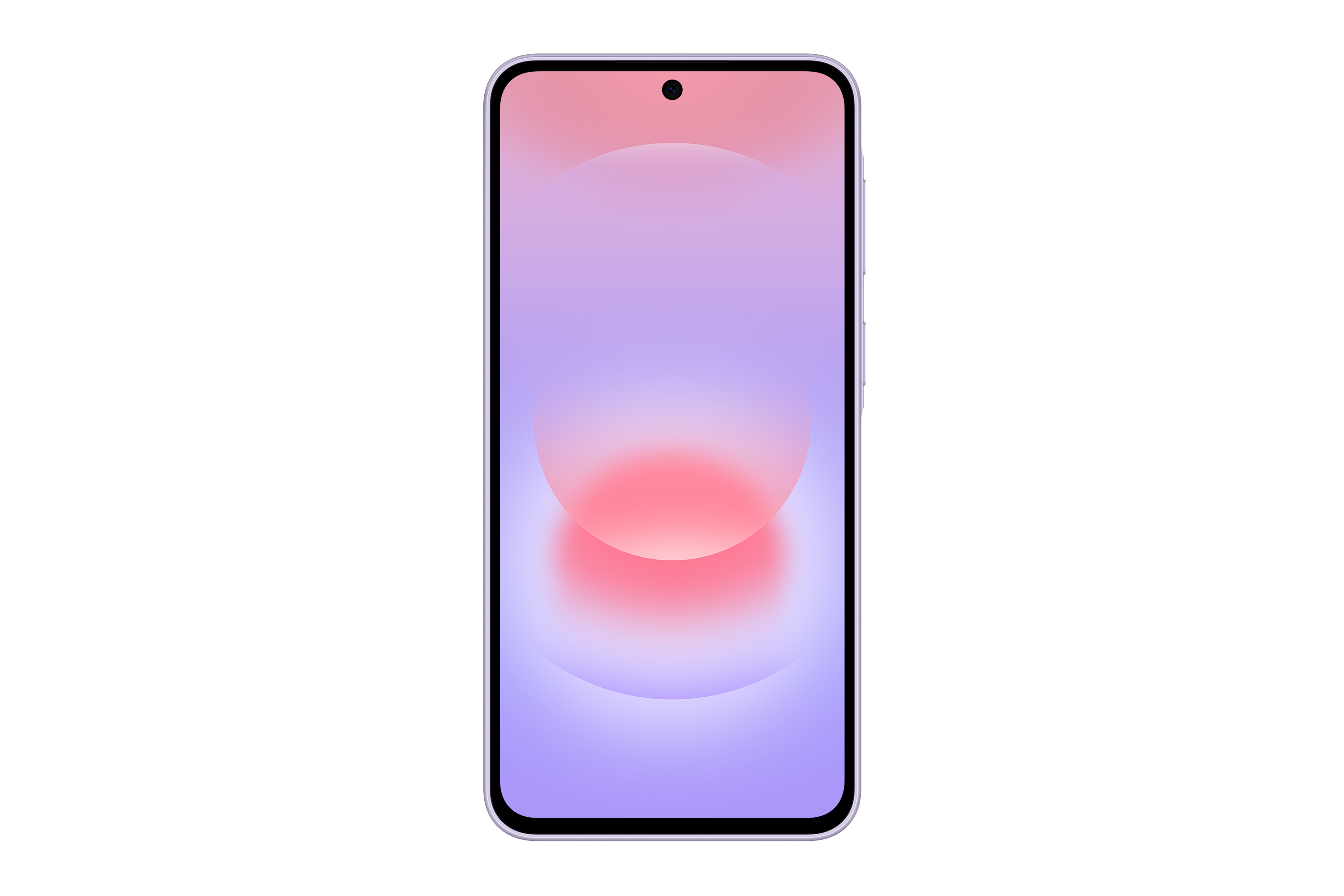 Ein Smartphone mit einem Farbverlauf-Hintergrund in Lila und Rosa.