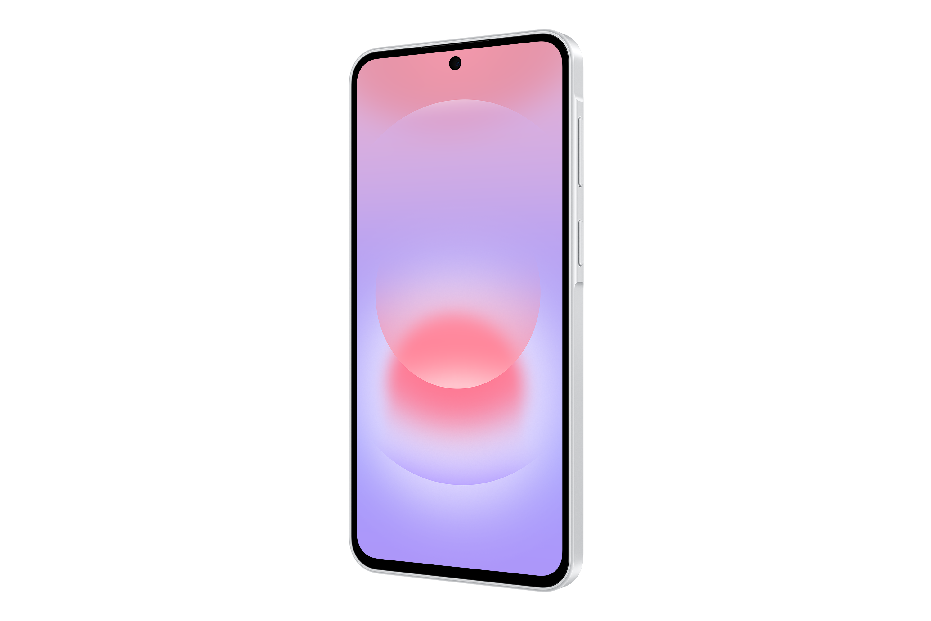 Ein weißes Smartphone mit einem farbverlaufenden Hintergrund.
