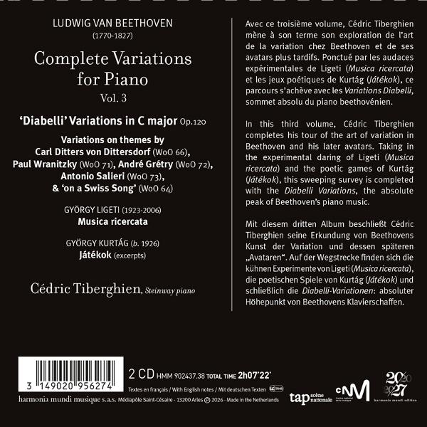 CD-Cover: Beethoven-Variationen mit Texten auf Französisch, Englisch und Deutsch.