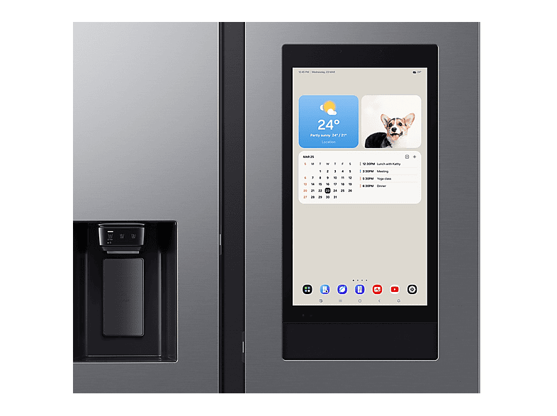 Frigorífico americano - Samsung Family Hub Bespoke AI RS90F66BETEF, Twin Cooling, 178.4 cm, 614 l, Dispensador agua y hielo, Balda botellero, Inox – imagen 2