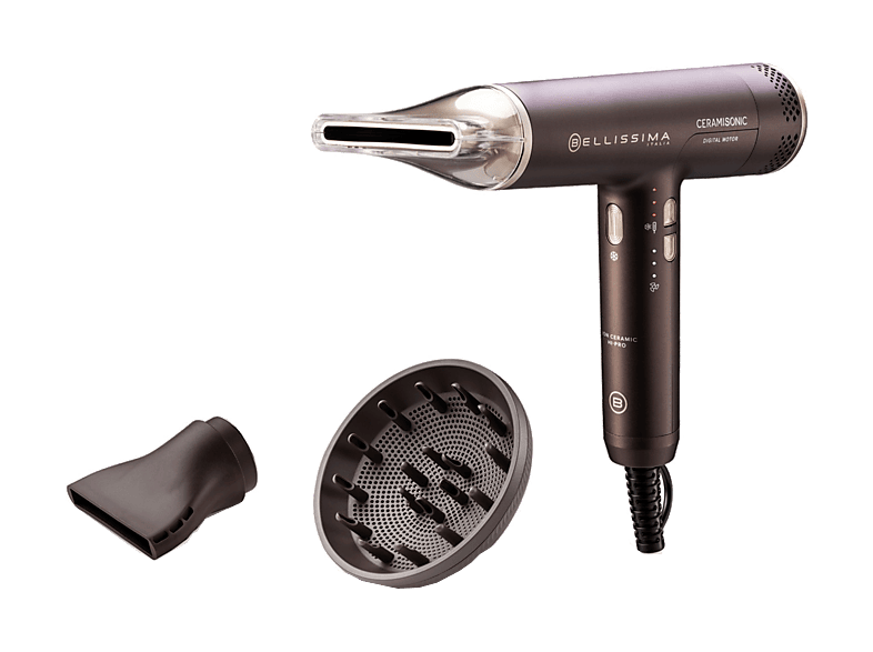 REACONDICIONADO Seminuevo Muy bueno Secador - Bellissima Ceramisonic, 1700 W, 3 Niveles Temperatura, Ventilador, Difusor incluido
