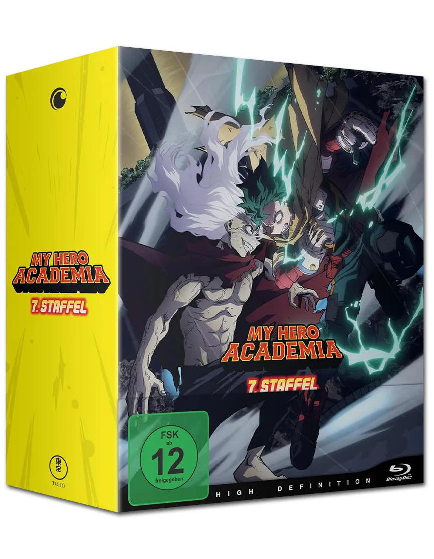 Anime-Box mit Charakteren, Blitz und FSK 12 Siegel.