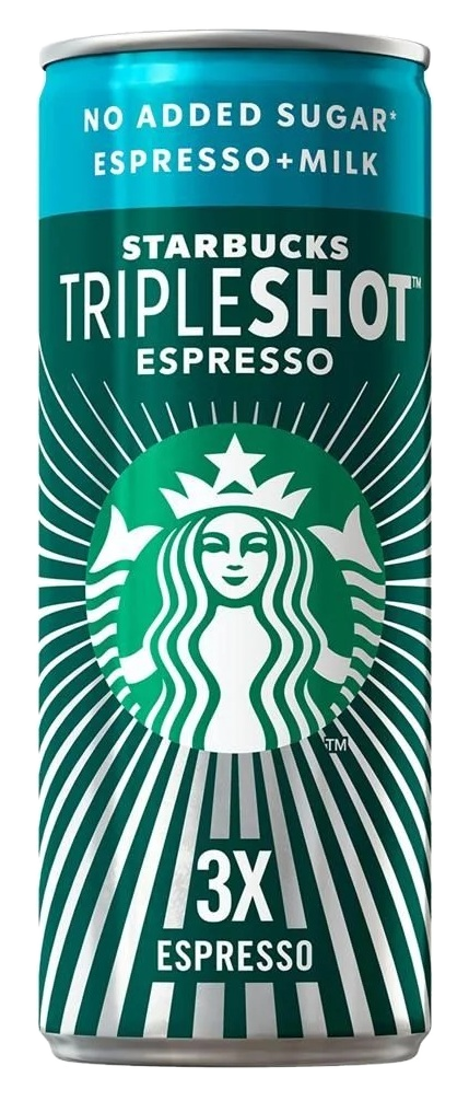 Puszka Starbucks Triple Shot Espresso z 3x espresso, bez dodatku cukru.