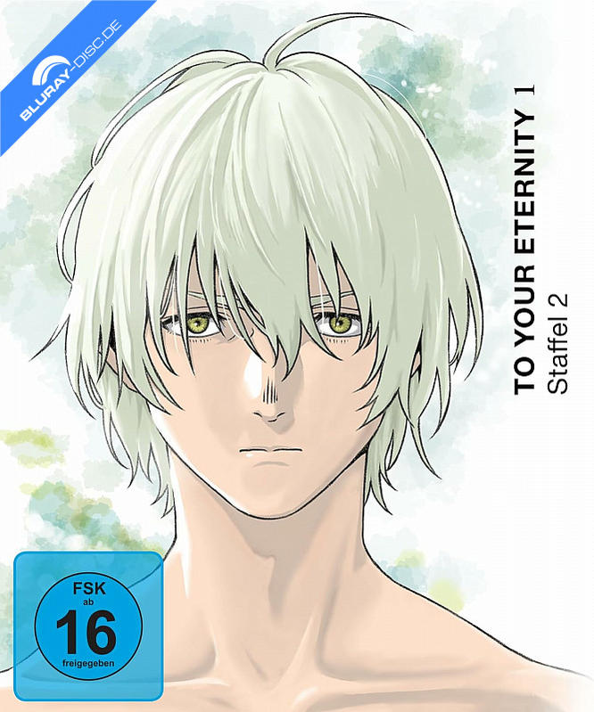 Anime-Cover mit blassem Jungen, „To Your Eternity 1 Staffel 2“.