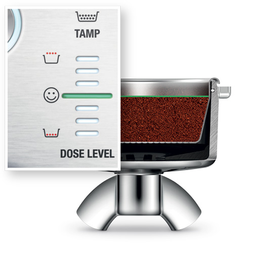 Kawa mielona w kolbie ze wskaźnikiem dawki i ubicia.