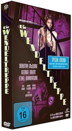 DVD-Hülle des Films 'Die Wendeltreppe' mit einer Frau auf einer Treppe.