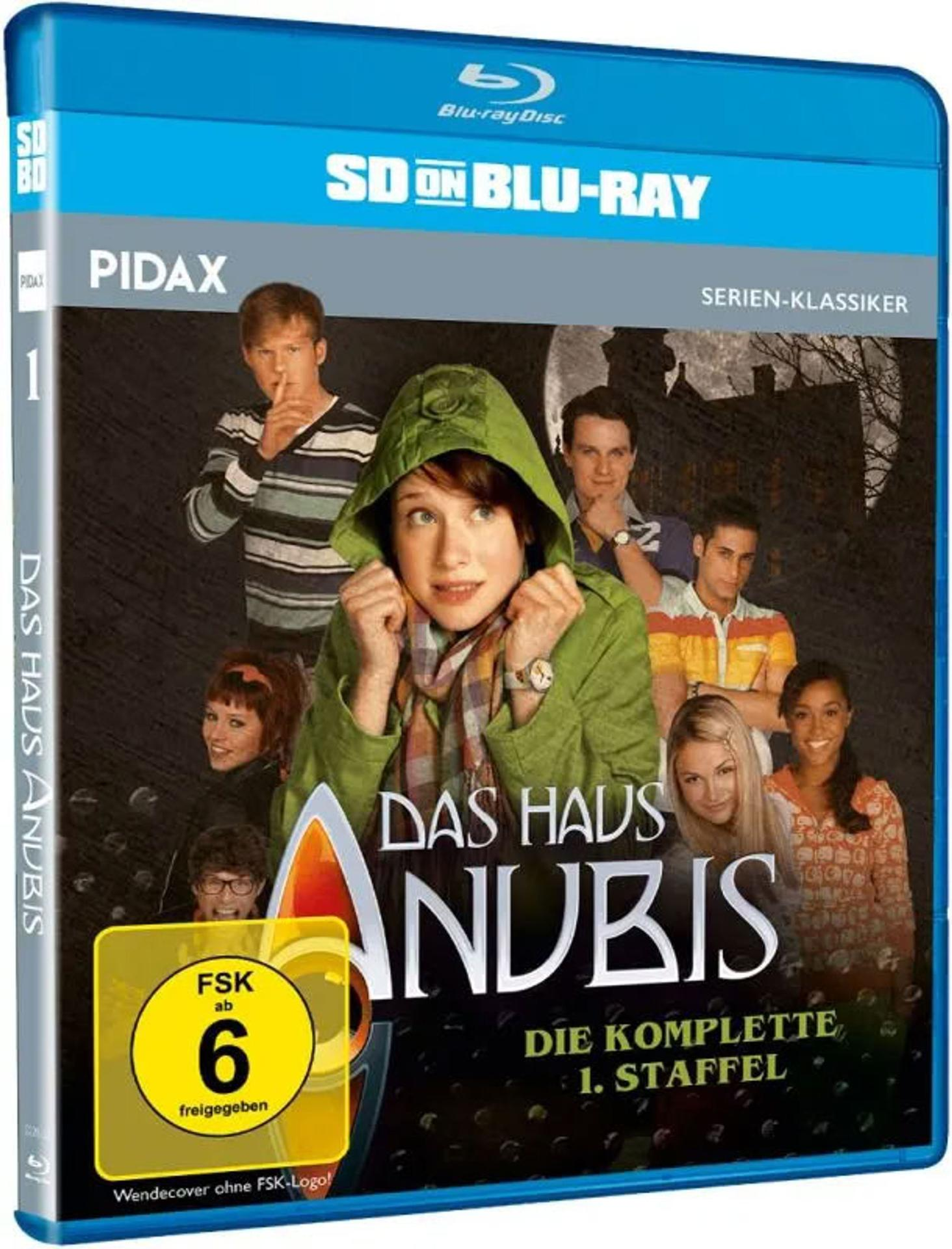 Blu-ray Cover von Das Haus Anubis, Staffel 1, mit Schauspielern und FSK 6 Logo.