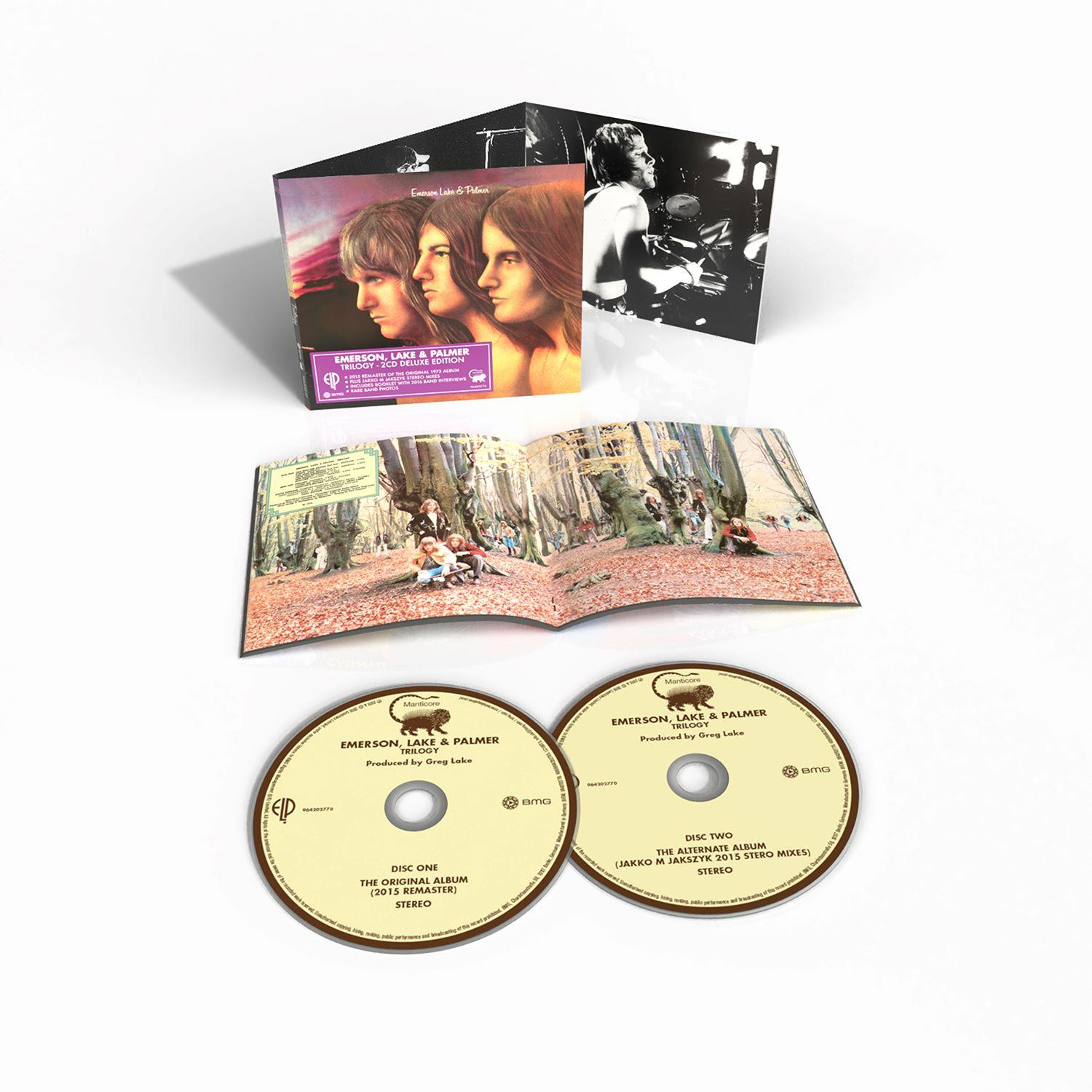Emerson, Lake & Palmer Trilogy 2CD Deluxe Edition mit CD und aufgeklapptem Cover.