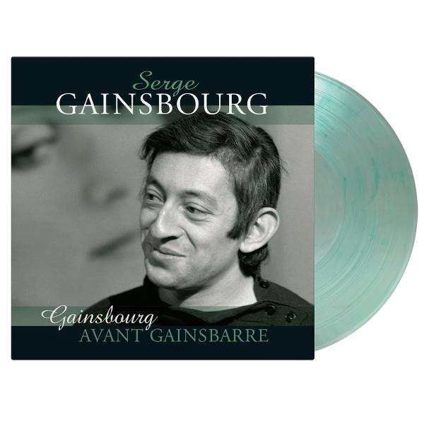 Vinylplaat met portret van Serge Gainsbourg en titel "Gainsbourg Avant Gainsbarre".