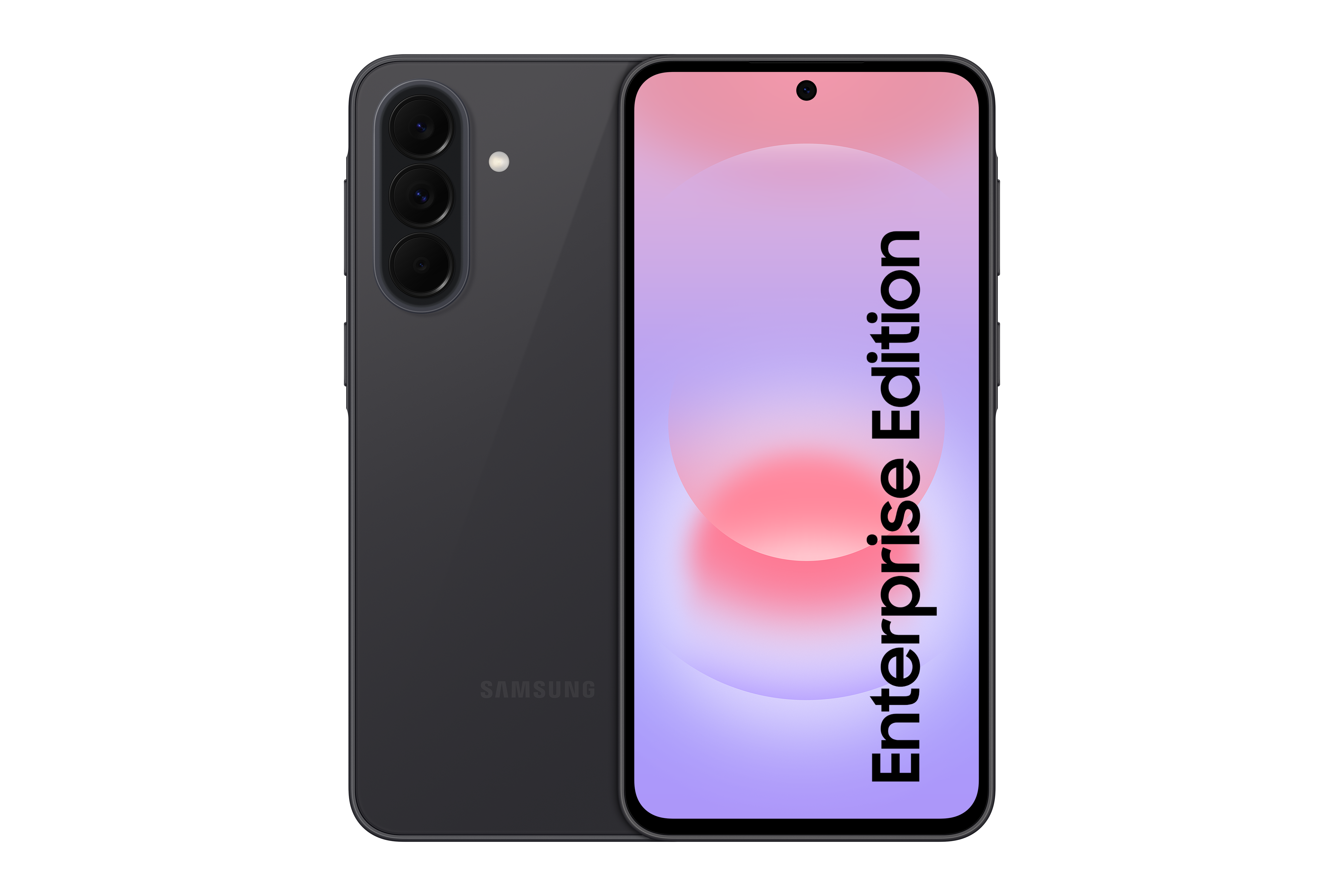 Ein dunkles Samsung Smartphone mit drei Kameras und 