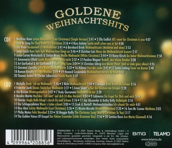 Rückseite einer CD-Hülle mit Songtiteln und Künstlern für 