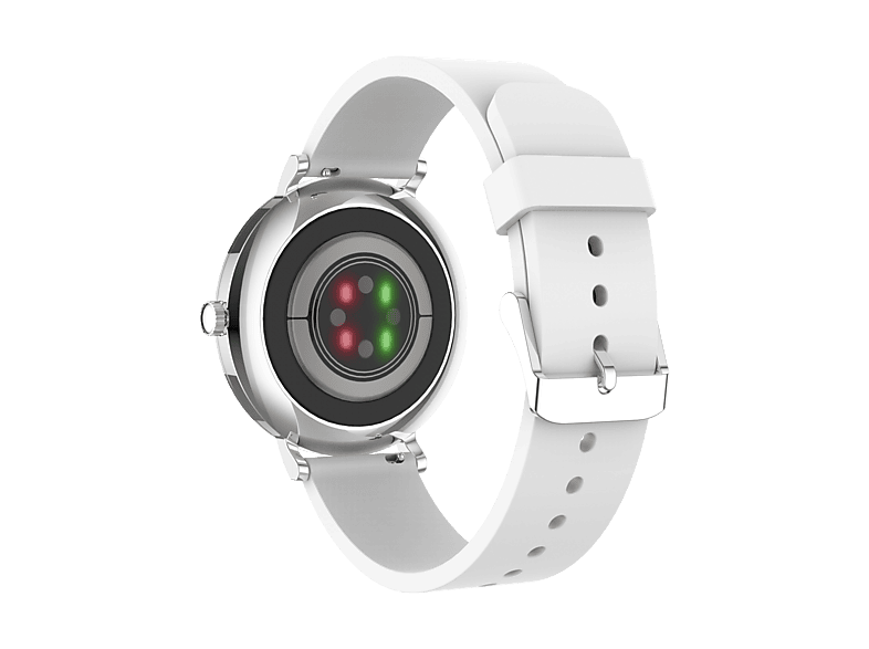 PEAQ PSW 200-WT Smartwatch Metal Fluorelastomer, 18 mm, Weiß