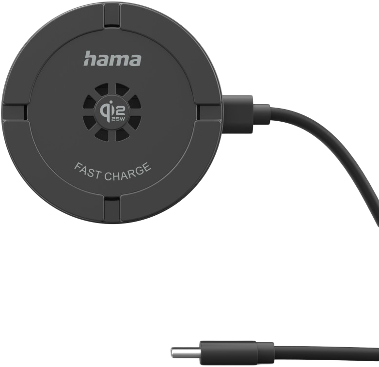 HAMA QI2 Magnet vezeték nélküli töltő, 25W, fekete (201756)