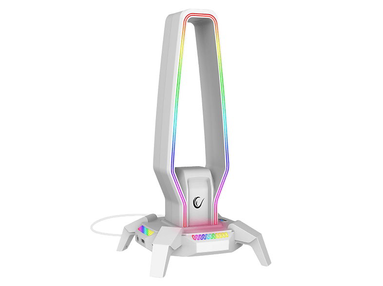 RAMPAGE RM-H27 IGRIS RGB Işıklı 3*USB 1*Type-C Beyaz 1*3.5mm Port