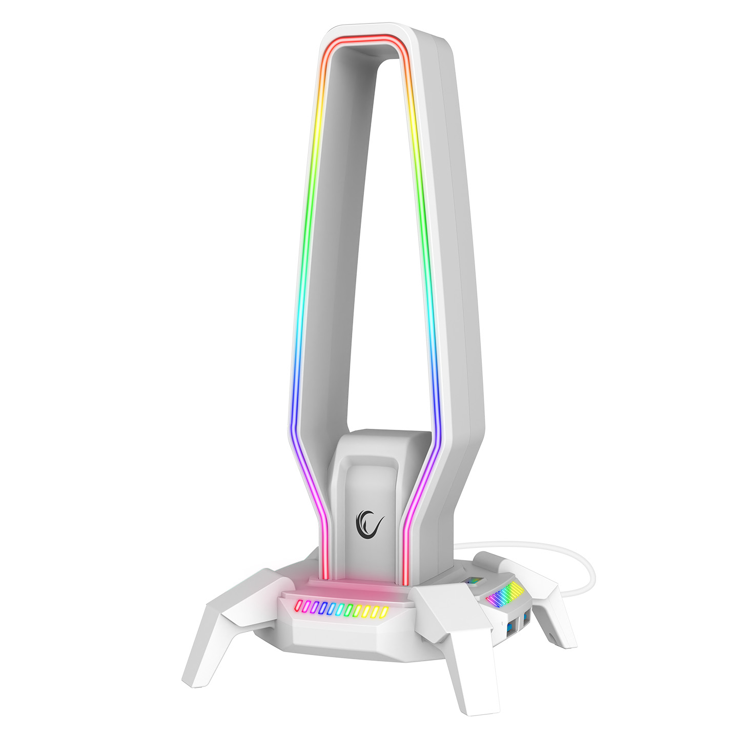 RGB aydınlatmalı ve USB portlu beyaz stant.