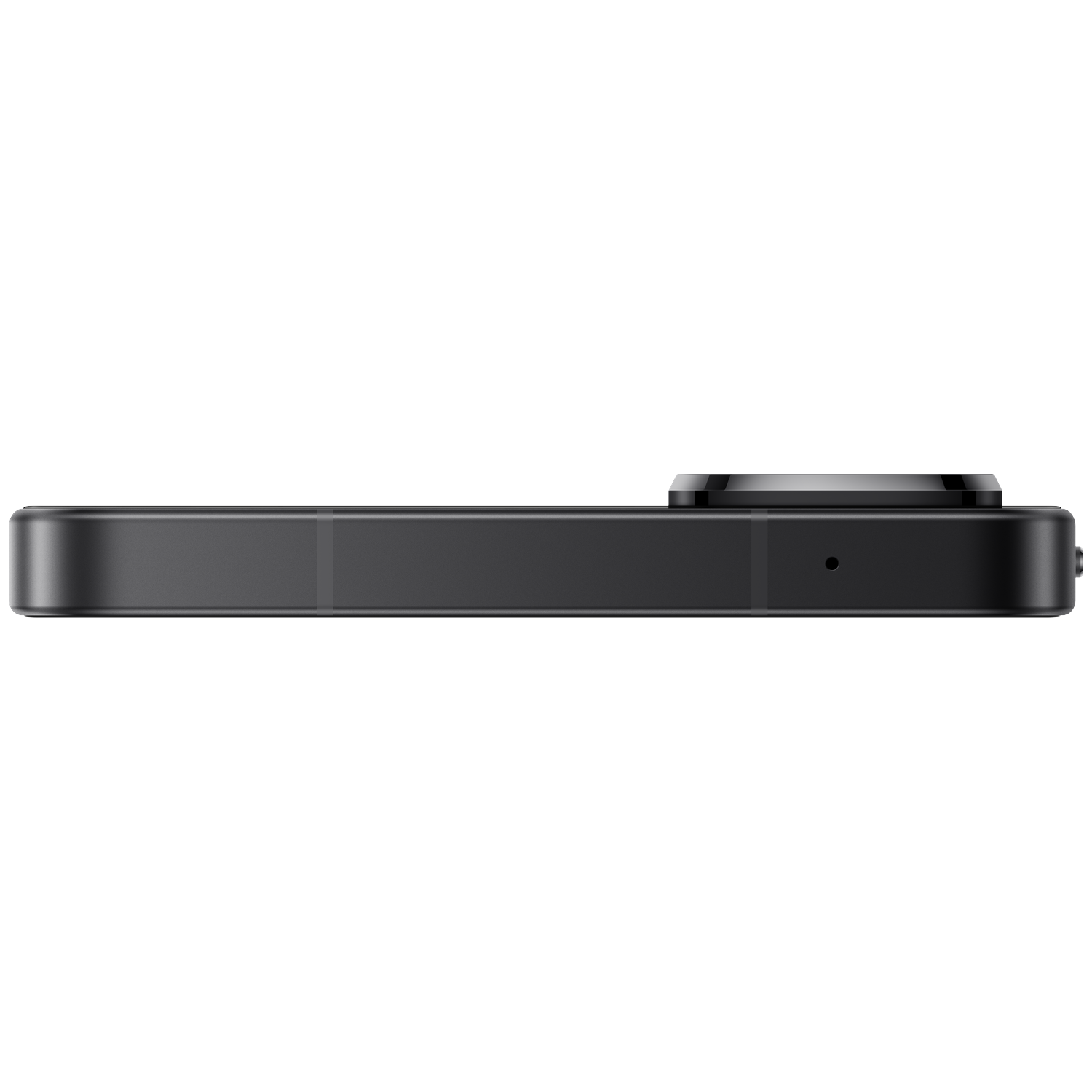 Dark smartphone profile with a single camera lens on top.