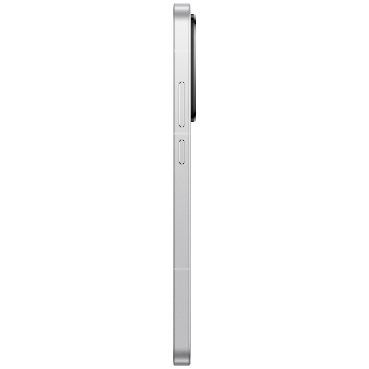 Zilveren smartphone in profiel met knoppen aan de zijkant.