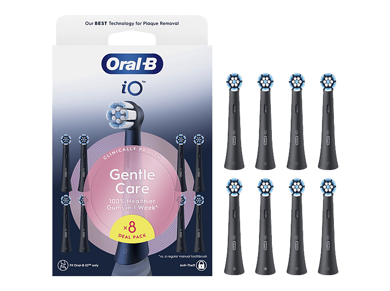 Oral-b Opzetborstel Io Gentle Care Zw 8ct Zwart afbeelding
