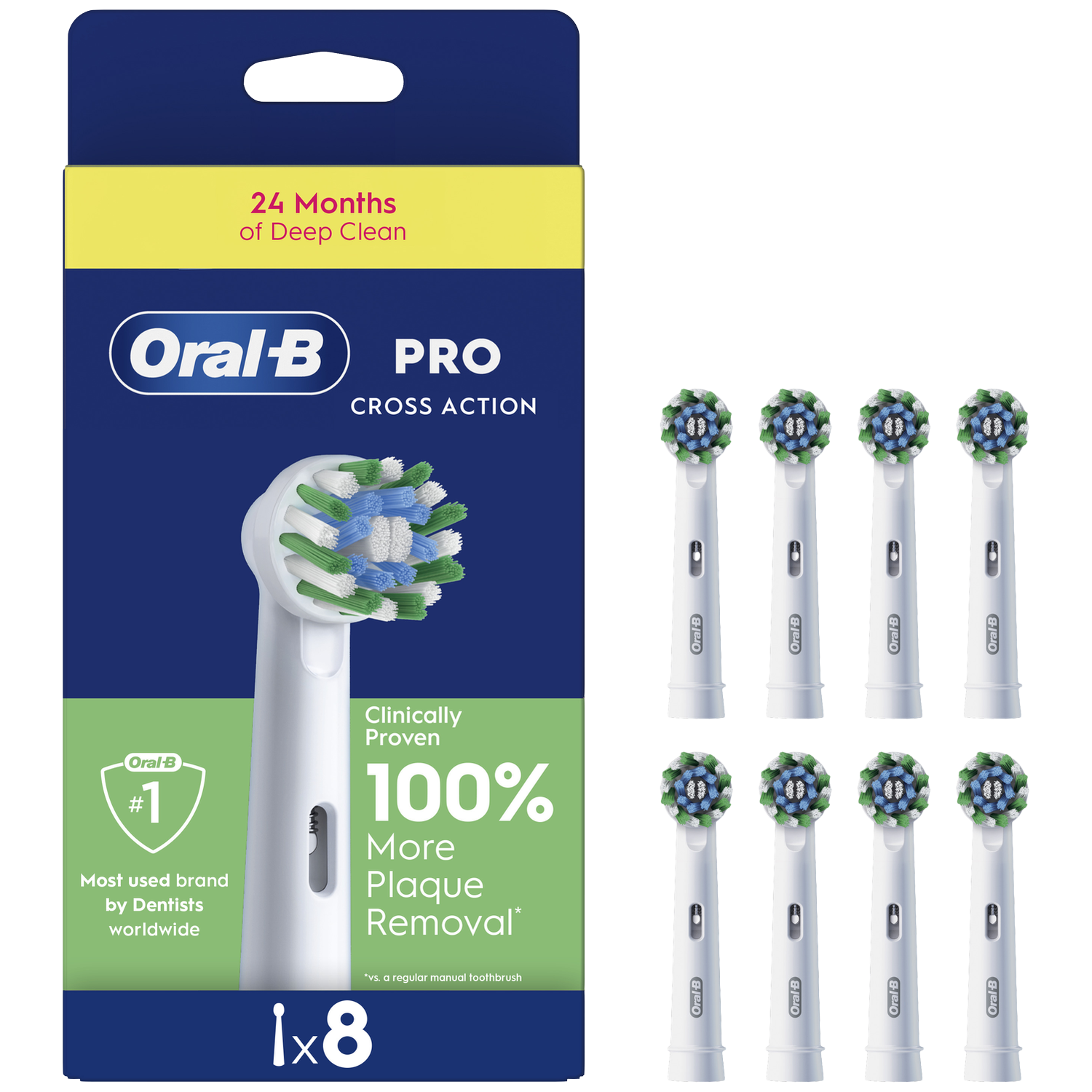 Oral-b Opzetborstel Crossaction Wit 8ct