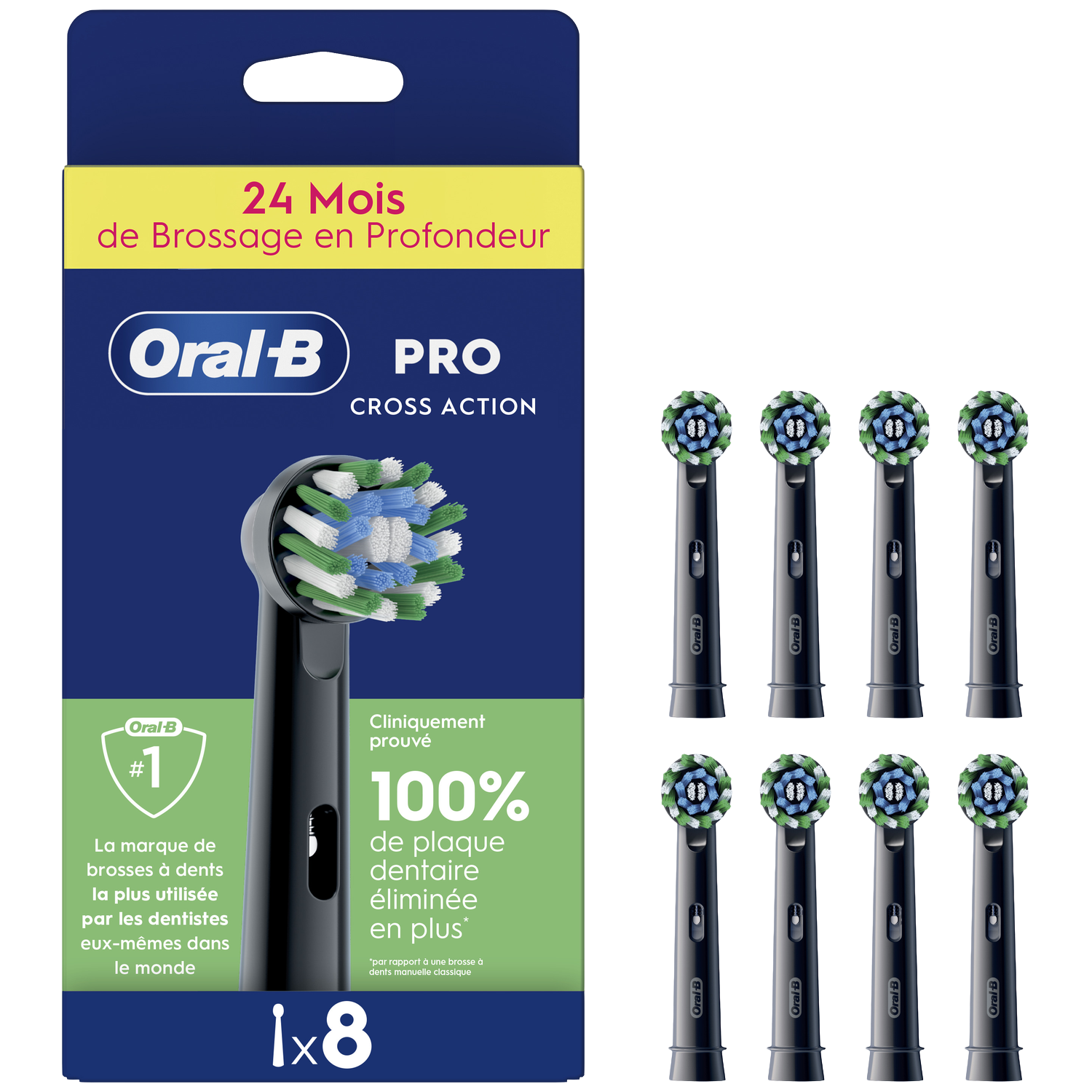 Oral-b Opzetborstel Crossaction Zwart 8ct