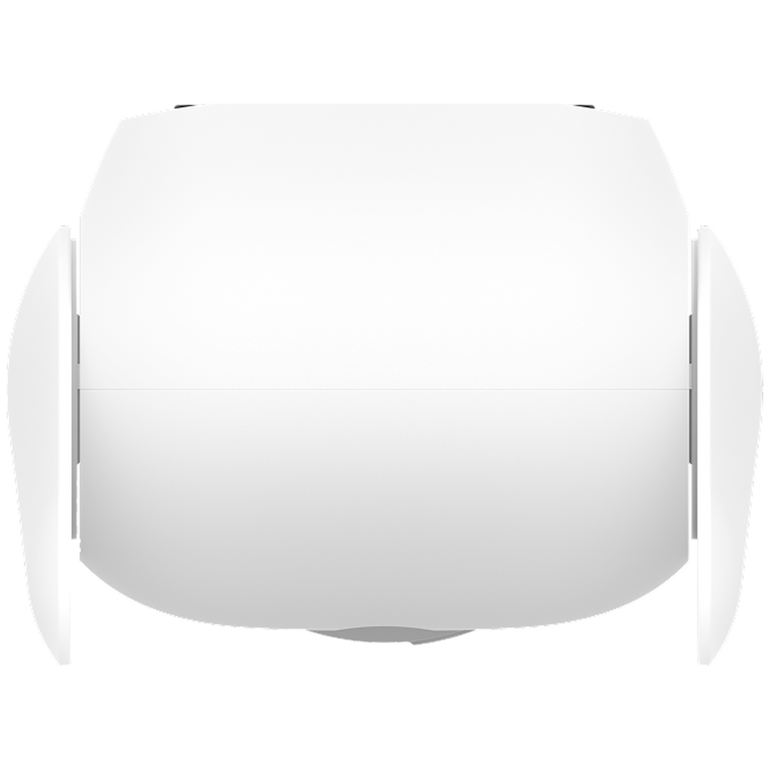 A white, futuristic-looking camera with side wings.
