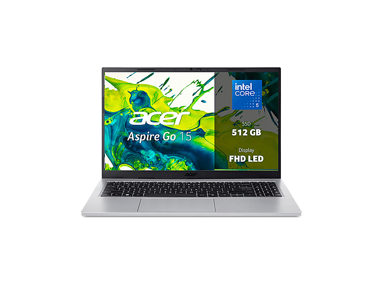 ACER Aspire Go 15 AG15-72P NOTEBOOK, 15,6 ”, processore Intel® Core 5 120U, Intel®, RAM 32 GB, 512 GB SSD, Silver, Windows 11 Home