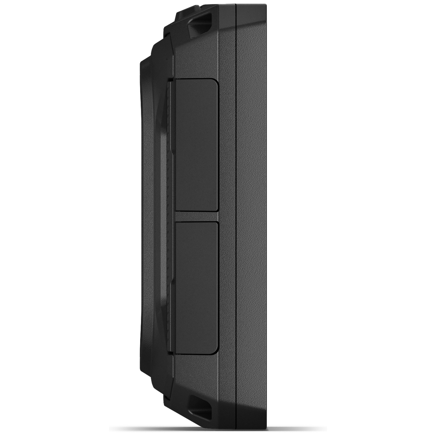 Black device with two vertical buttons on the side.