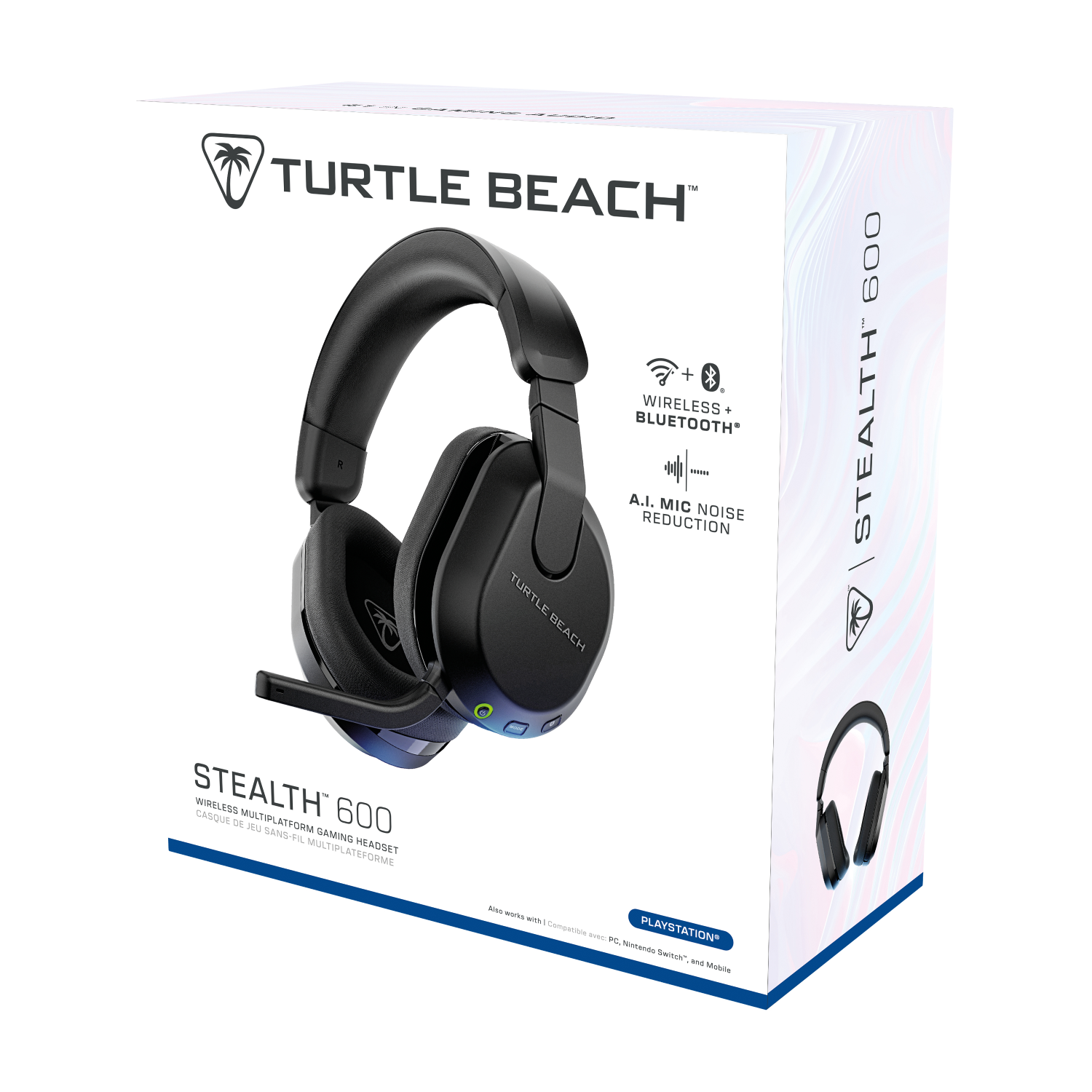 Auriculares gaming Turtle Beach Stealth 600 negros en su caja blanca.
