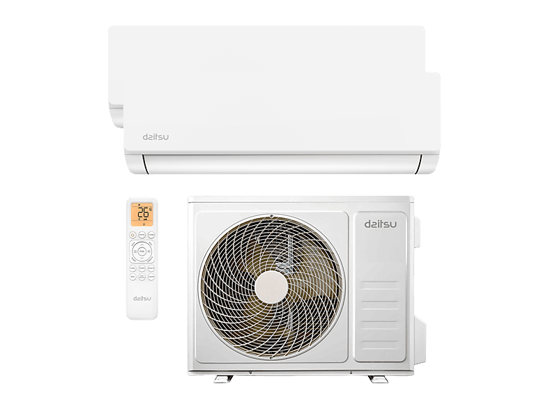 Aire acondicionado Split 2 x 1 - Daitsu 3NDA02161 Free Max DSM-912KDT-Z UE14, 2270 fg/h, Temporizador, WiFi, Blanco