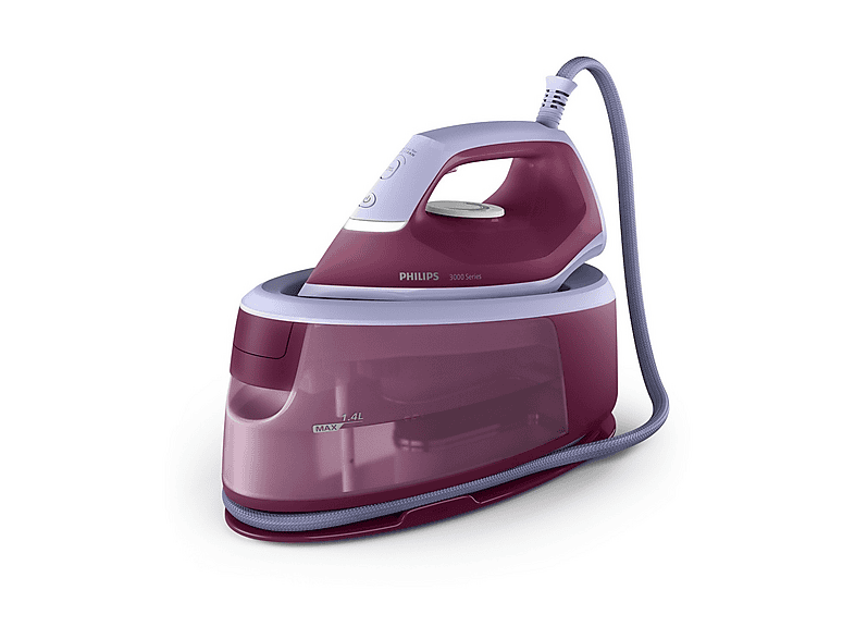 FERRO CALDAIA PHILIPS Serie 3000 PSG3001/30, Potenza 2400 W, pompa 6 bar, Vapore continuo fino a 140 g/min, Sistema anticalcare integrato, Capacità serbatoio 1,4 l, Piastra in Ceramica
