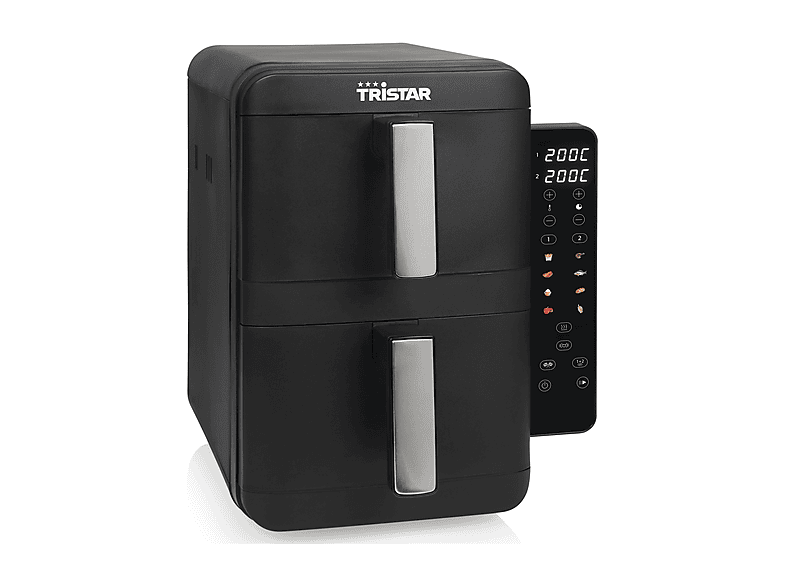 TRISTAR FR-9074 Friggitrice Aria FRIGGITRICE AD ARIA, capacità 9 l, Max potenza 2400 W, 8 programmi, da 60 °C a 200 °C, Nero/Plastica