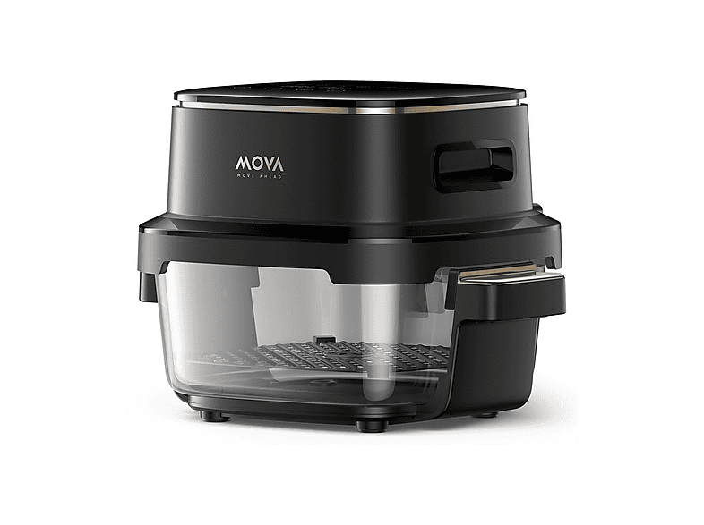 MOVA AEROGLASS AF20 PRO FRIGGITRICE AD ARIA, capacità 4,5 l, Max potenza 1700 W, 8 programmi, da 40 °C a 210 °C, Nero / Oro