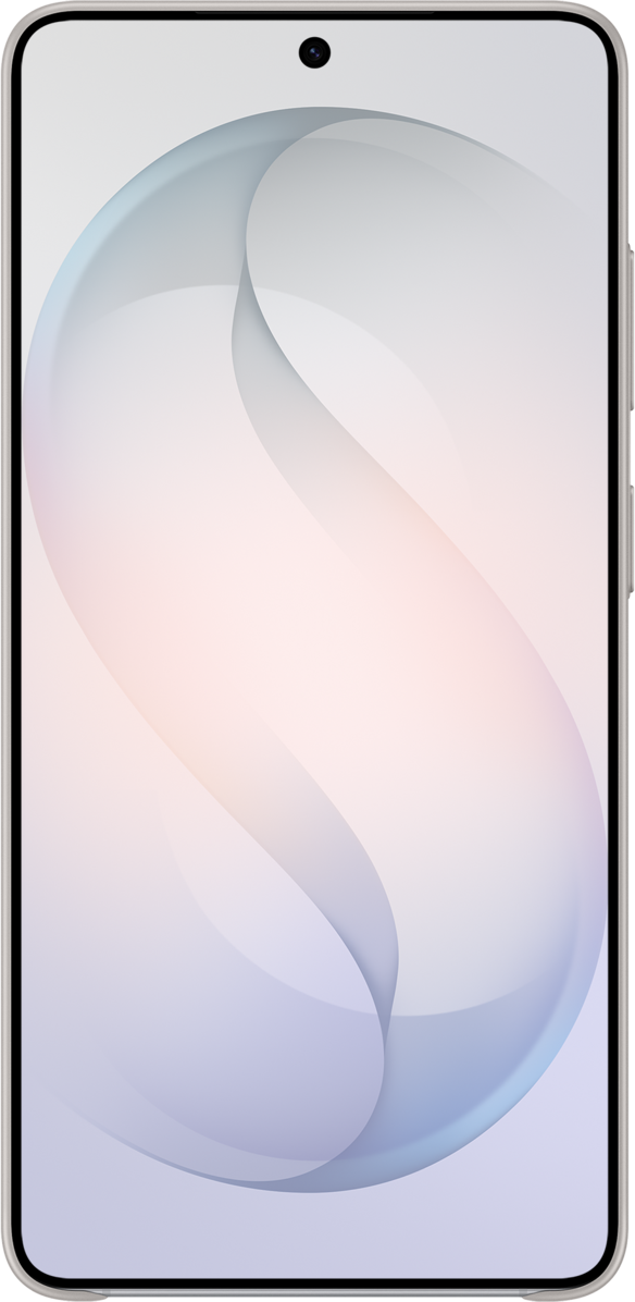 Uno smartphone con uno sfondo curvo astratto nei toni pastello.