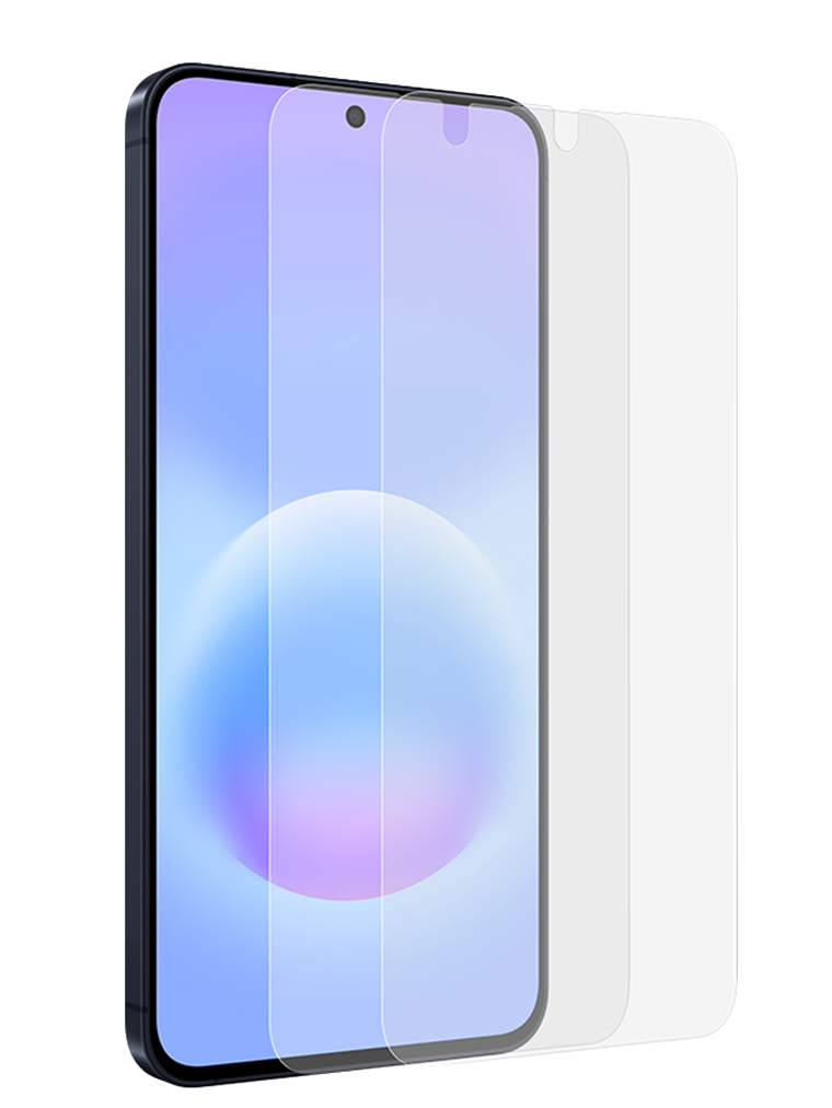 Un smartphone con protector de pantalla aplicado, visto de frente.